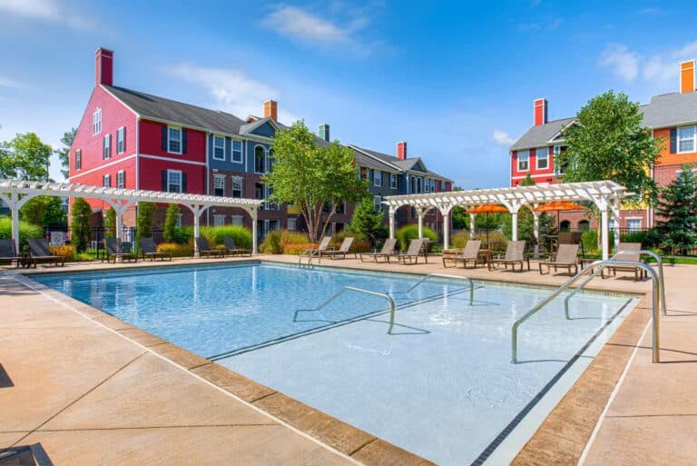 Sit poolside at our resort-style pool at our luxury apartments in Zionsville.